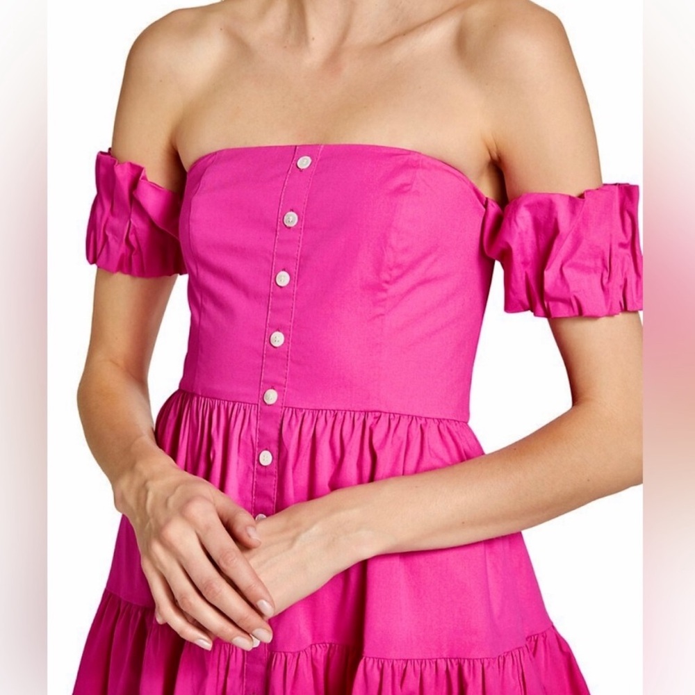 STAUD Strapless Pink Dress - Picture 2 of 8